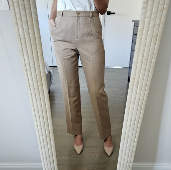 Pendleton Pants - Pendleton Dress Pants Tan Camel Virgin Wool Zipper Lined Vintage Size 4